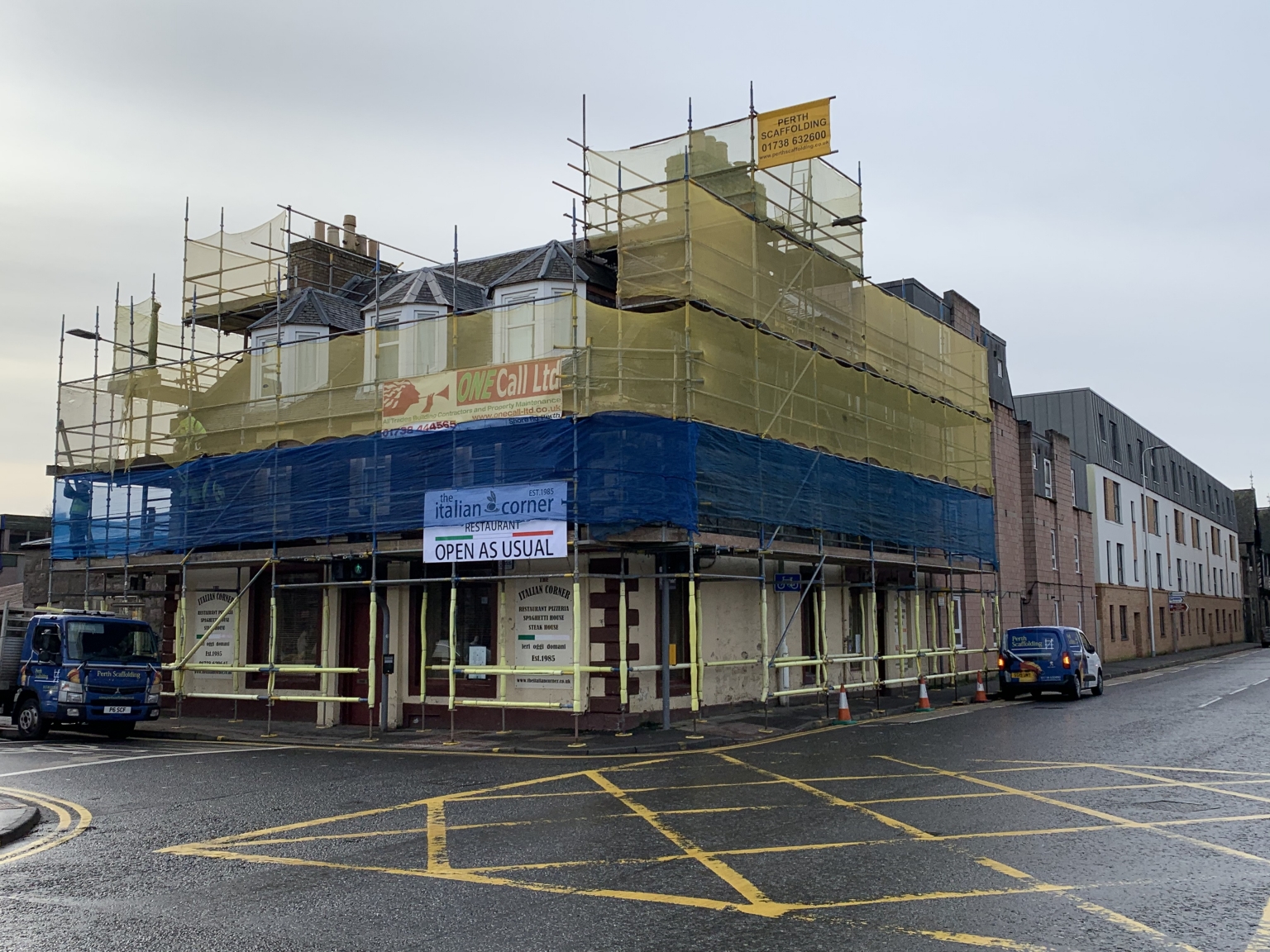 Scaffolding Italian Corner Princess Street Canal Street Perth 
